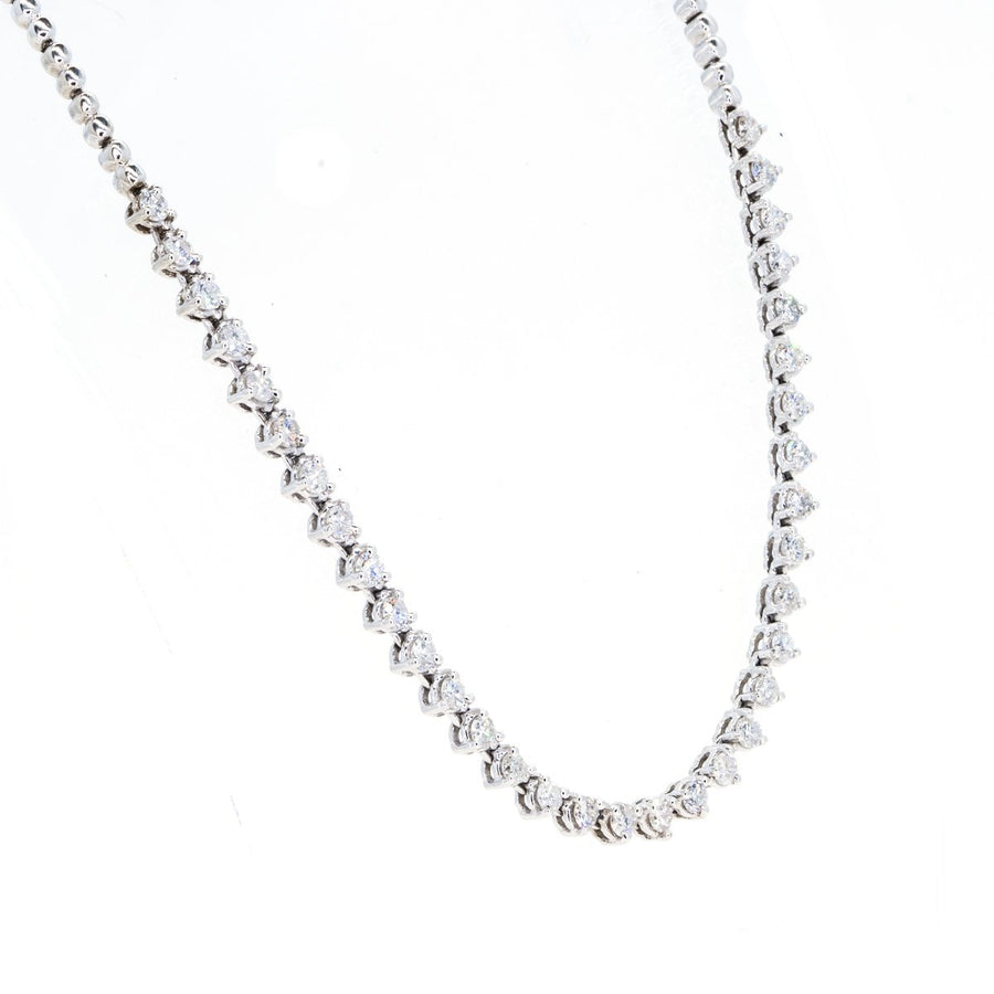 10KT White Gold 3.55CTW Brilliant Round Diamond Necklace - Giorgio Conti Jewelers