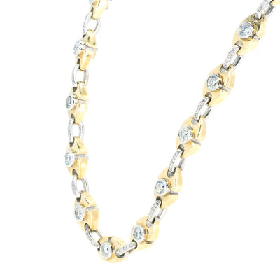 10KT Yellow Gold 26.30CTW Brilliant Round Diamond Link Necklace - Giorgio Conti Jewelers