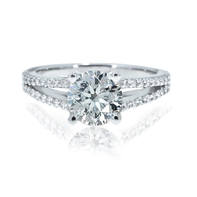 14KT White Gold 2.00CTW Diamond Split Engagement Ring - Giorgio Conti Jewelers