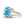 14KT White Gold 6.29CTW Faceted Top Cushion Cut Prong Set Natural Blue Topaz and Diamond Ring - Giorgio Conti Jewelers