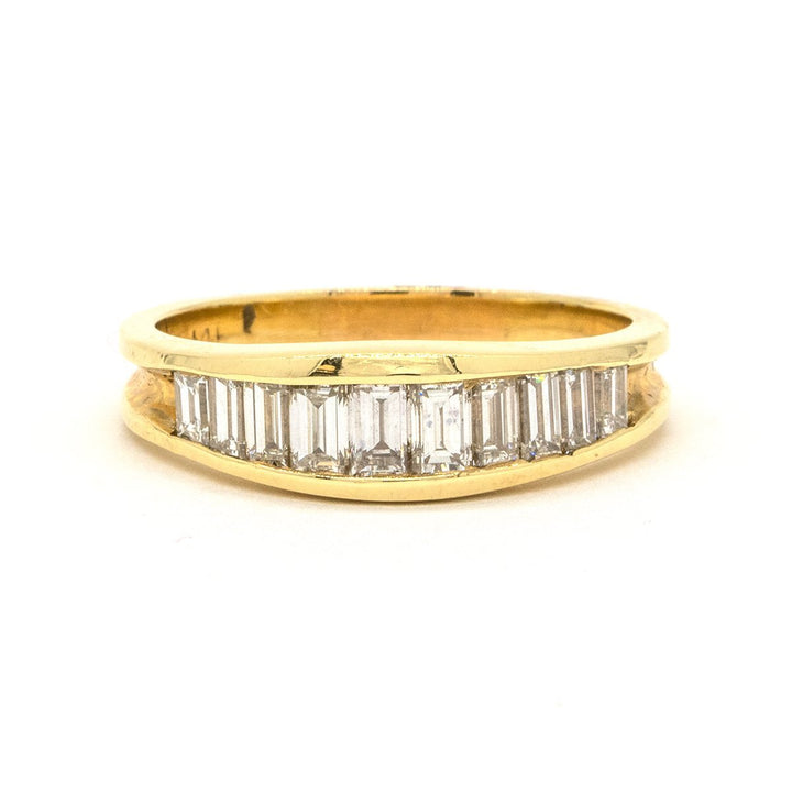 14KT Yellow Gold 1.59CTW Baguette Cut Channel Set Natural Diamond Cocktail Ring - Giorgio Conti Jewelers