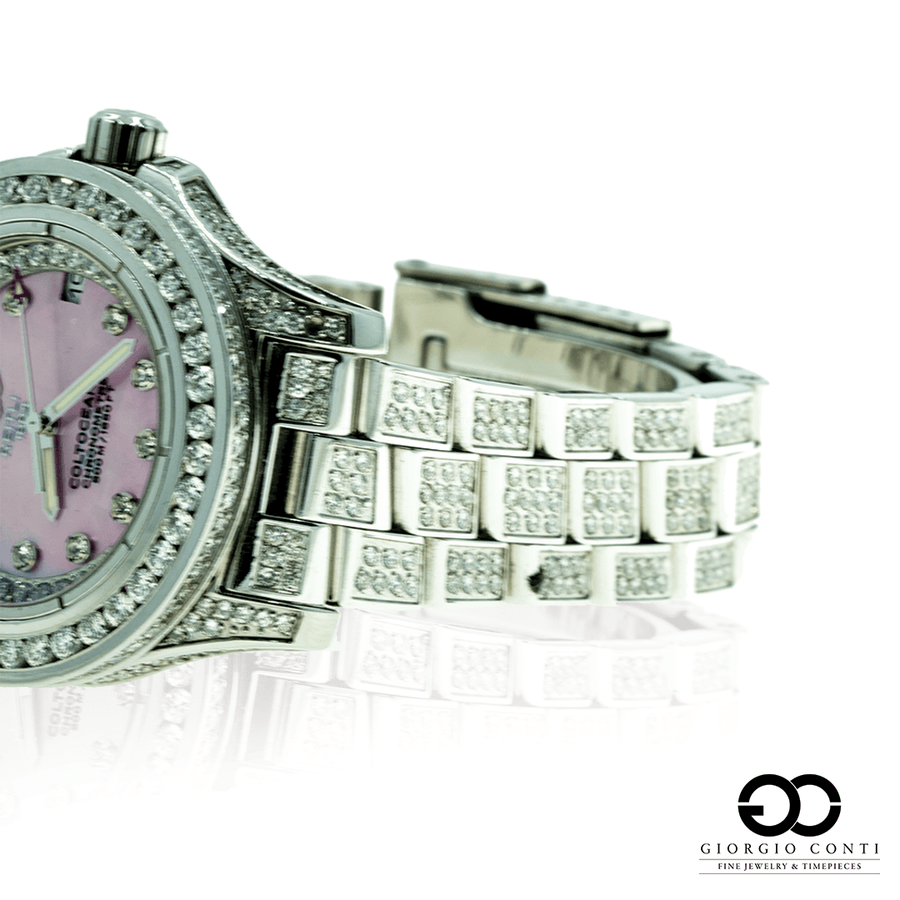 BREITLING COLT OCEANEE A77380 15CTW DIAMOND PINK DIAL Womens WATCH - Giorgio Conti Jewelers