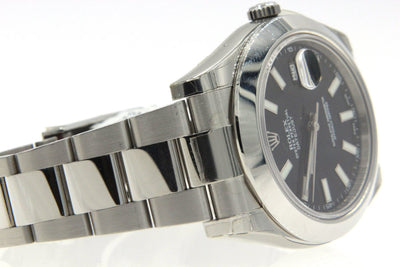 Rolex Datejust II 116300 Stainless Steel Black Dial Mens Watch - Giorgio Conti Jewelers
