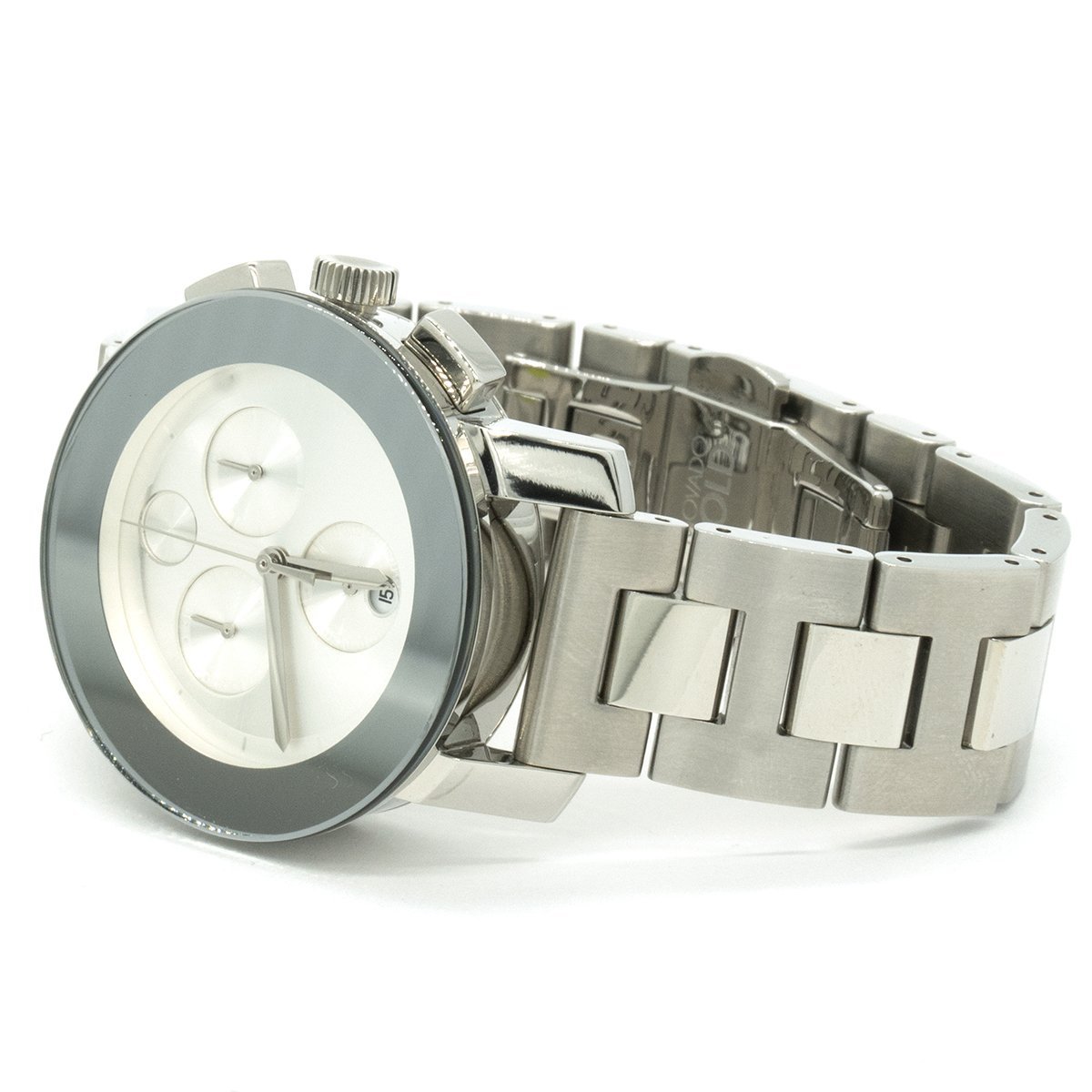 38mm Silver Women Jewelers Bold Steel Dial – Stainless Chronograph Giorgio 3600075 Conti Movado