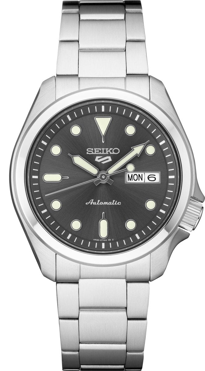 SEIKO 5 SRPE51 SPORT AUTOMATIC GRAY DAY DATE WATCH - Giorgio Conti Jewelers