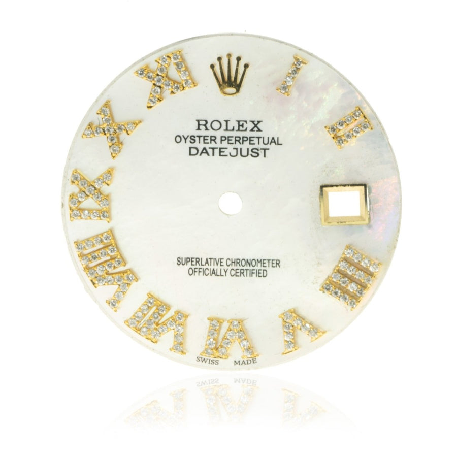 Rolex DateJust 36MM Yellow Gold 0.50CTW Diamond Roman Numeral White MOP Watch Dial - Giorgio Conti Jewelers