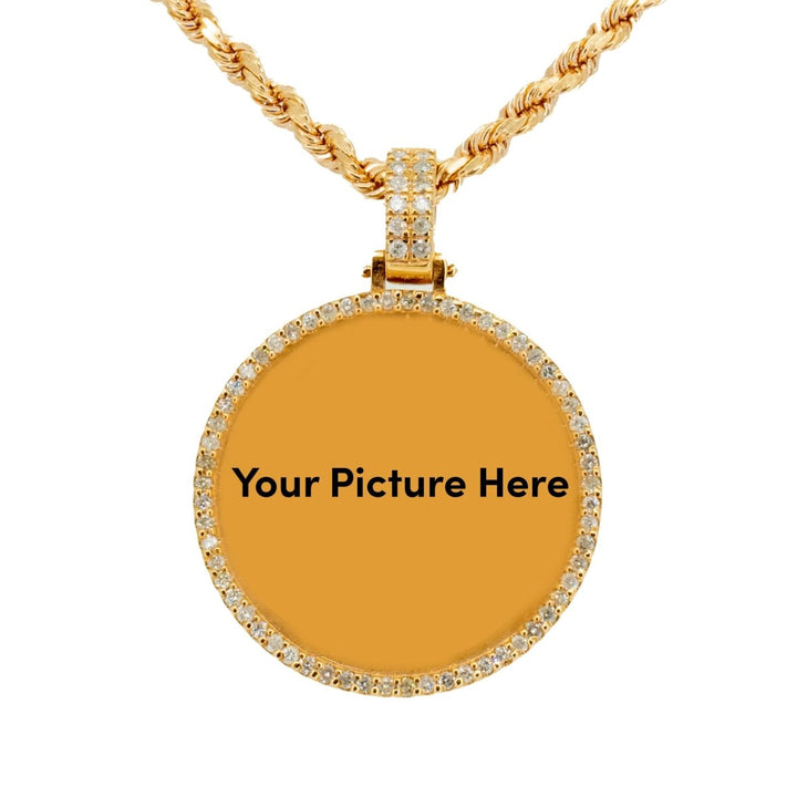 10KT Rose Gold 1.56ctw Round Cut Prong Set Diamond Circle Memory Pendant - Giorgio Conti Jewelers