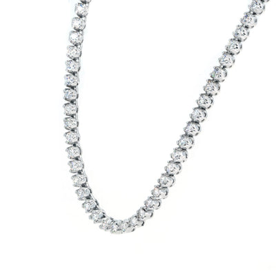 10KT White Gold 15.79CTW Brilliant Round Diamond Necklace - Giorgio Conti Jewelers