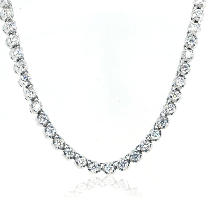 10KT White Gold 15.79CTW Brilliant Round Diamond Necklace - Giorgio Conti Jewelers