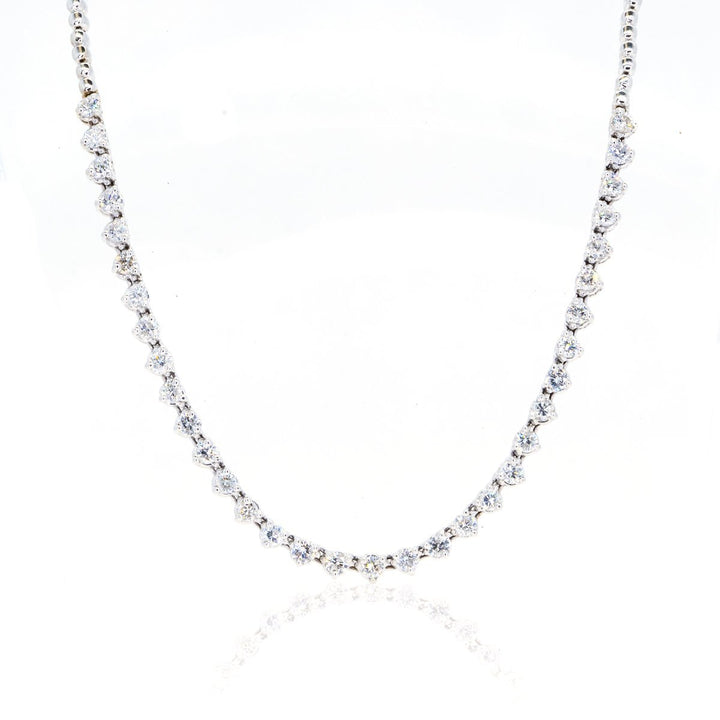 10KT White Gold 3.55CTW Brilliant Round Diamond Necklace - Giorgio Conti Jewelers
