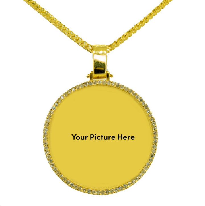 10KT Yellow Gold 1.50ctw Round Cut Prong Set Diamond Circle Memory Pendant - Giorgio Conti Jewelers