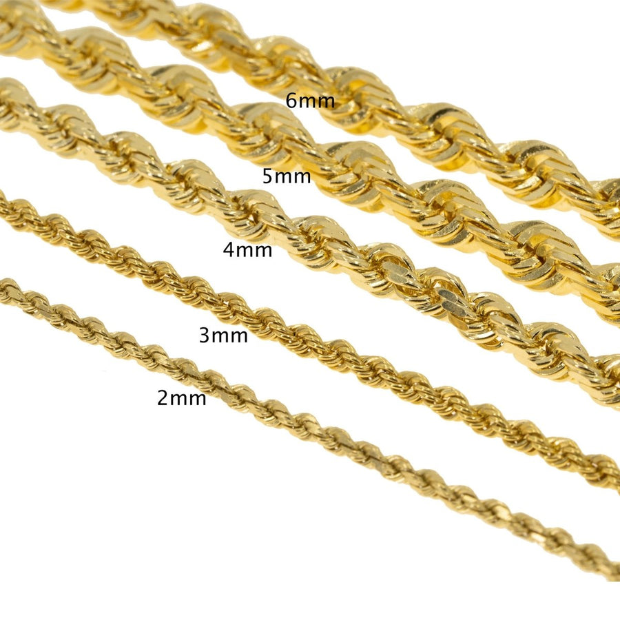10KT Yellow Gold Rope Diamond Cut Chain - Giorgio Conti Jewelers