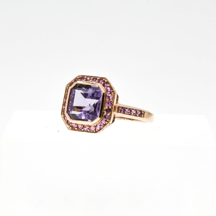 14K Rose Gold 3.84CTW Amethyst Sapphire Diamond Ring - Giorgio Conti Jewelers