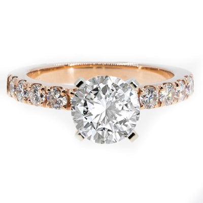 14KT Rose Gold 0.80ctw Round Cut Prong Set Diamond Engagement Ring - Giorgio Conti Jewelers