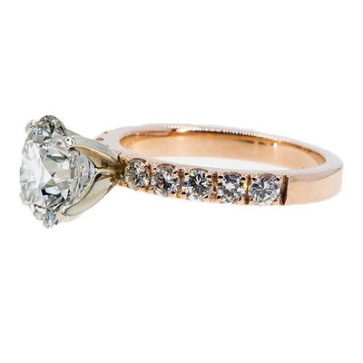 14KT Rose Gold 0.80ctw Round Cut Prong Set Diamond Engagement Ring - Giorgio Conti Jewelers