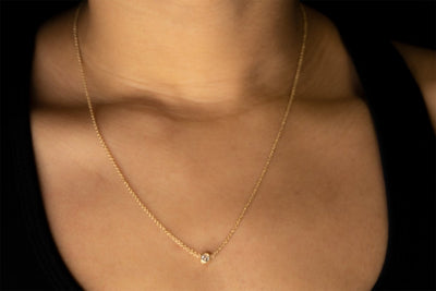 14KT White Gold 0.24CT Round Brilliant Cut Solitaire Pendant With Chain - Giorgio Conti Jewelers