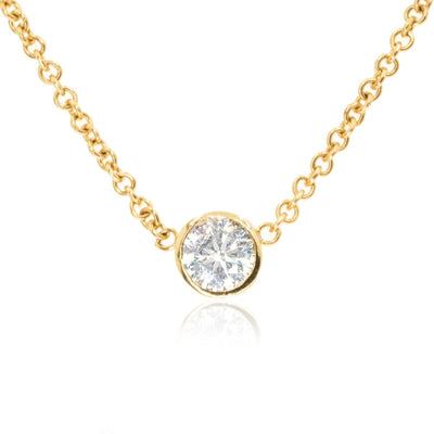 14KT White Gold 0.24CT Round Brilliant Cut Solitaire Pendant With Chain - Giorgio Conti Jewelers