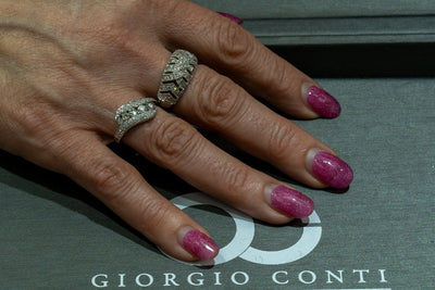14KT White Gold 0.50CTW Round Brilliant Cut Pave Set Natural Diamond Cocktail Ring - Giorgio Conti Jewelers