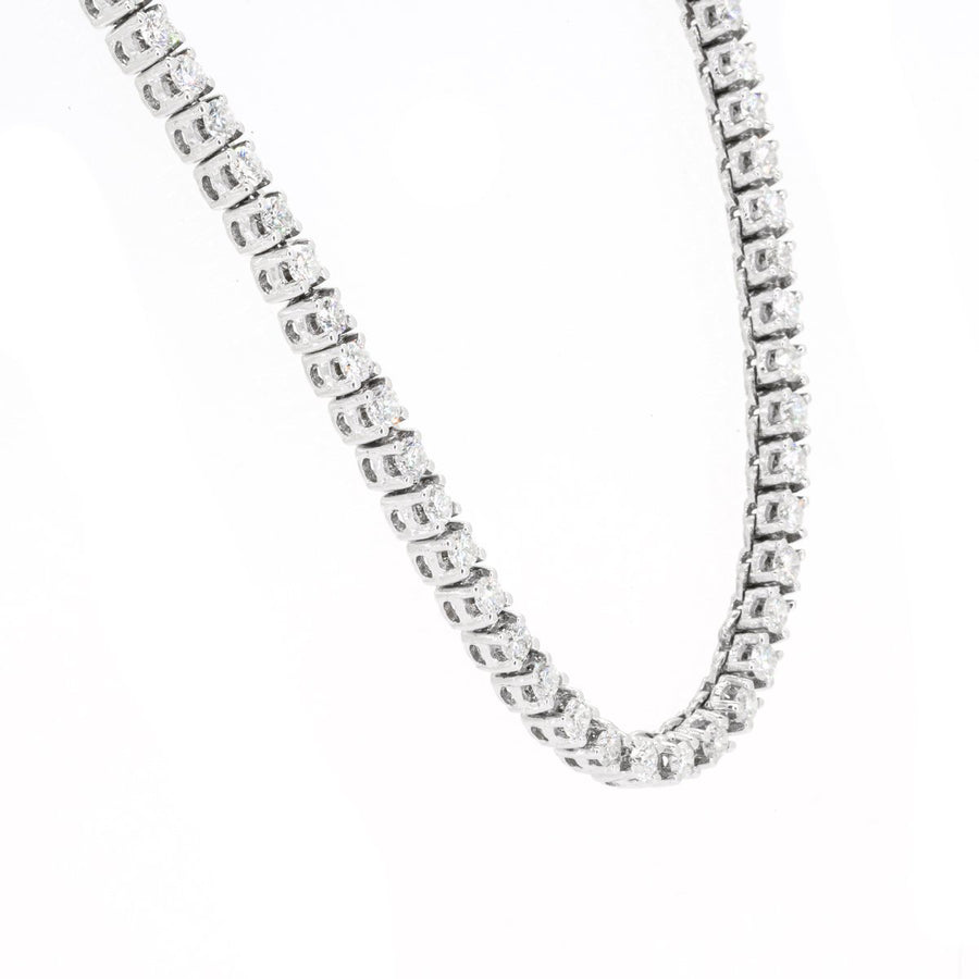 14KT White Gold 12.00CTW Brilliant Round Diamond Necklace - Giorgio Conti Jewelers