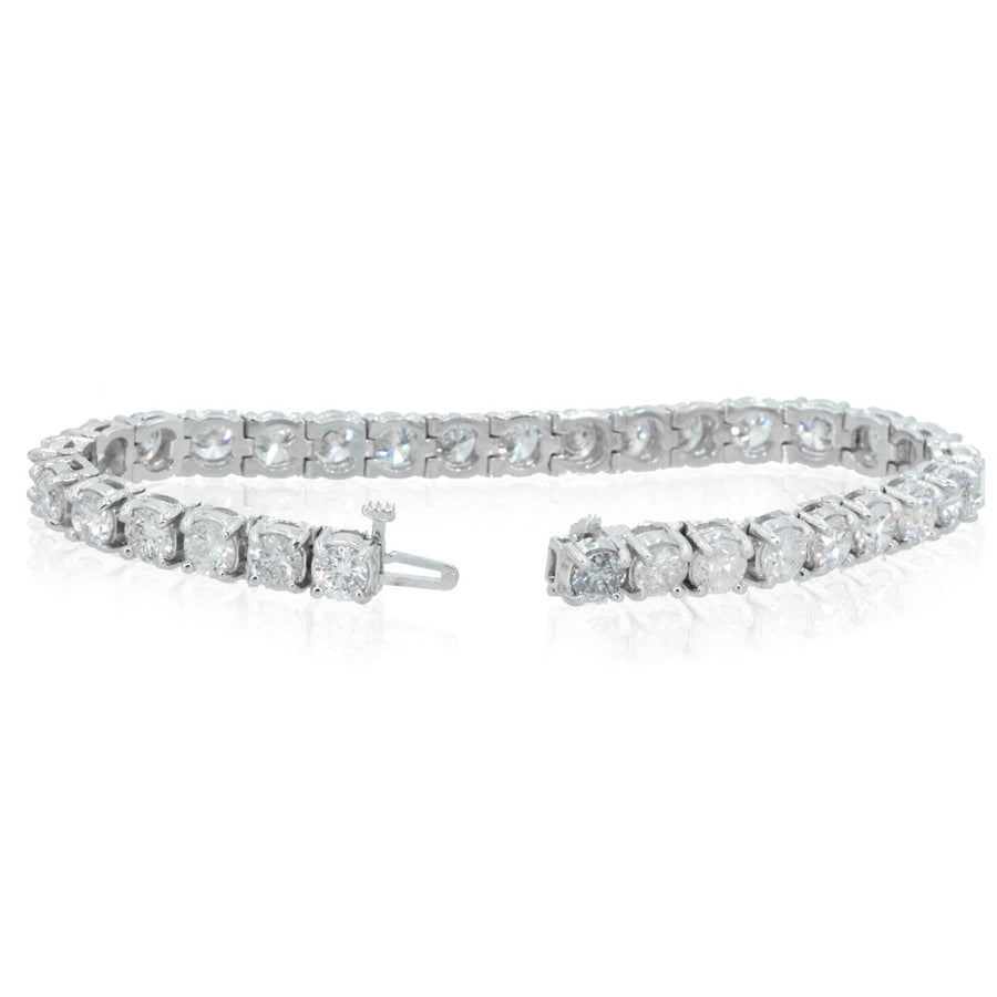 14KT White Gold 15.55CTW Brilliant Round Diamond Tennis Bracelet - Giorgio Conti Jewelers