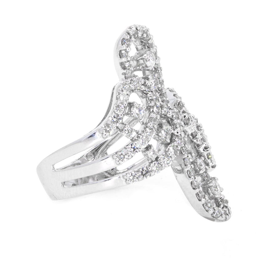 14Kt White Gold 1.75ctw Round Cut Free Form Diamond Ring - Giorgio Conti Jewelers