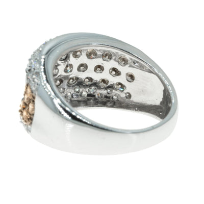 14KT White Gold 1.89CTW Chocolate Diamond Pave Ring With White Diamond Accents - Giorgio Conti Jewelers