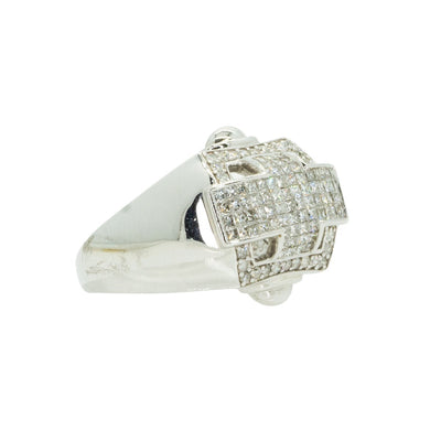 14KT White Gold 1.95ctw Princess and Round Cut Diamond Mens Band - Giorgio Conti Jewelers