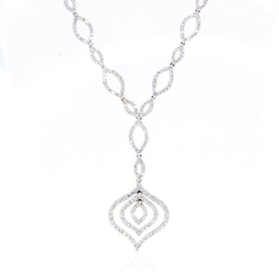 14KT White Gold 2.00CTW Brilliant Round Diamond Free Form Necklace - Giorgio Conti Jewelers