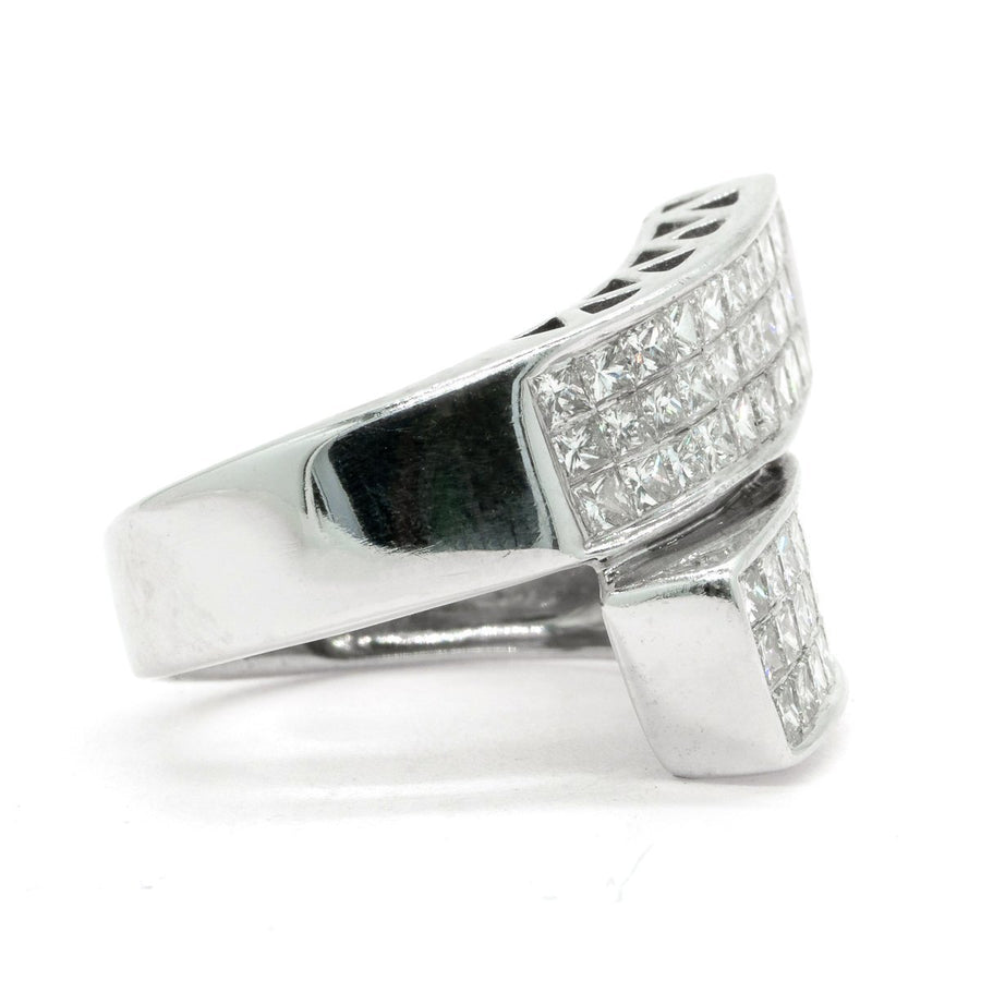 14KT White Gold 2.50ctw Princess Cut Invisible Set Diamond Ring - Giorgio Conti Jewelers