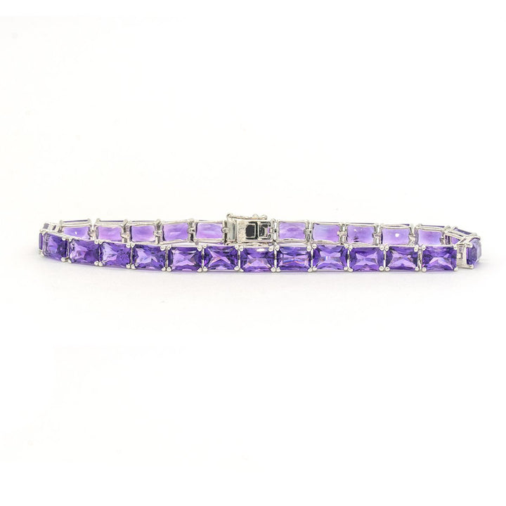 14KT White Gold 25.95CTW Natural Amethyst Tennis Bracelet - Giorgio Conti Jewelers