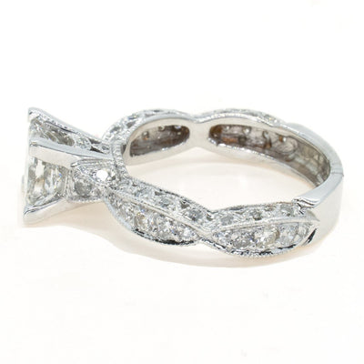 14KT White Gold 2.76ctw Princess Cut Prong Set Diamond Engagement Ring - Giorgio Conti Jewelers