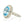 14KT White Gold 9.60CTW Oval Cut Bezel Set Blue Topaz and Diamond Halo Ring - Giorgio Conti Jewelers