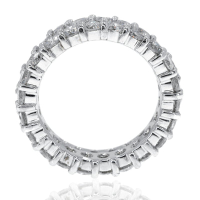 14KT White Gold Double Row Round Diamond Eternity Ring 4.65ctw and 3.50ctw - Giorgio Conti Jewelers