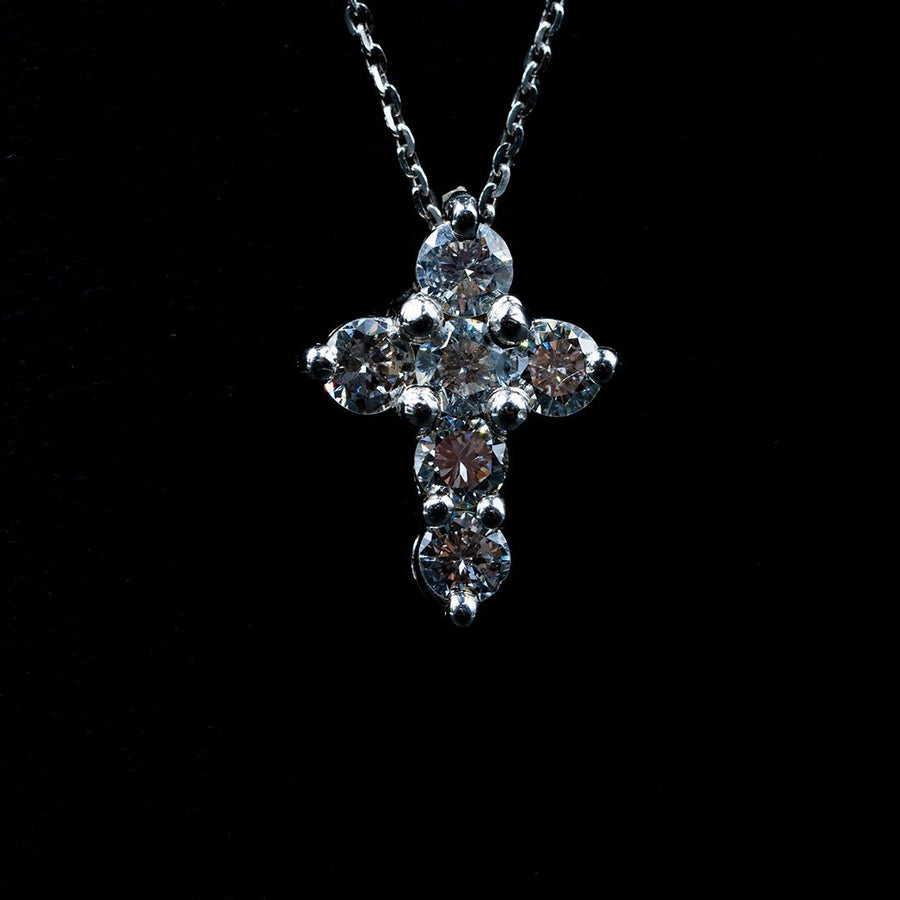 14KT White Gold Life Diamond Cross Pendant - Giorgio Conti Jewelers