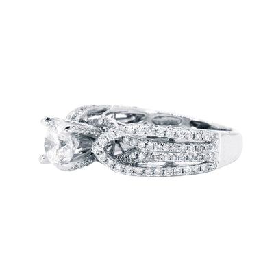 14Kt White Gold NATURAL 2.30ctw Round Diamond Engagement Wedding Ring - Giorgio Conti Jewelers