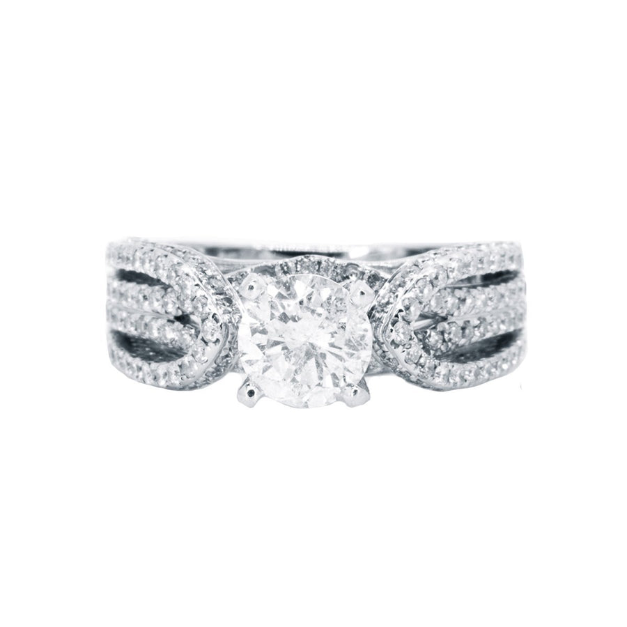 14Kt White Gold NATURAL 2.30ctw Round Diamond Engagement Wedding Ring - Giorgio Conti Jewelers