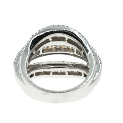 14KT White Gold White And Canary Yellow Diamond Wrap Ring Band - Giorgio Conti Jewelers
