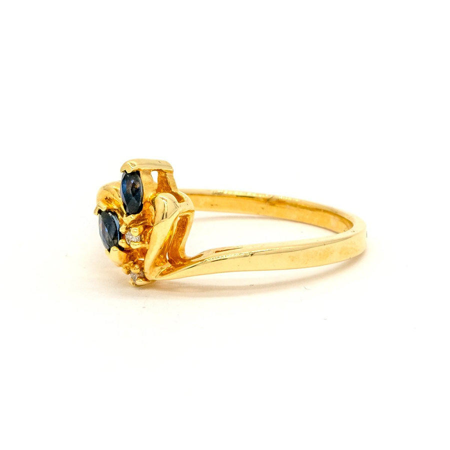 14KT Yellow Gold 0.31CTW Natural Sapphire and Diamond Ring - Giorgio Conti Jewelers