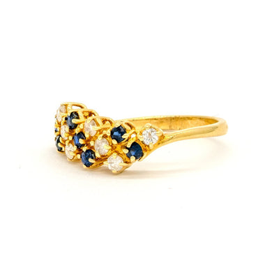 14KT Yellow Gold 0.37CTW Natural Sapphire and Diamond Band - Giorgio Conti Jewelers