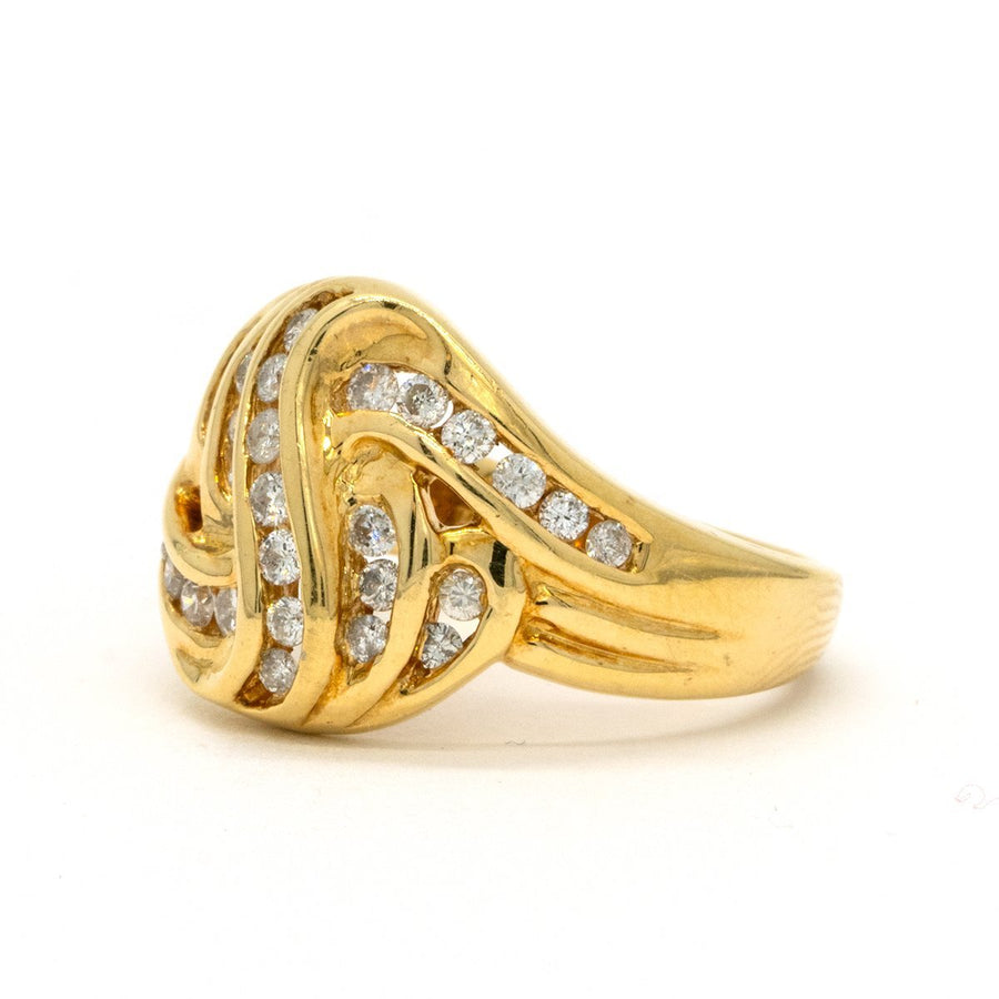 14KT Yellow Gold 0.51CTW Round Brilliant Cut Channel Set Natural Diamond Cocktail Ring - Giorgio Conti Jewelers