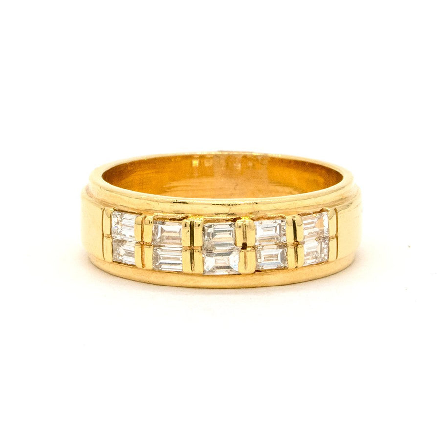 14KT Yellow Gold 0.54CTW Baguette Cut Channel Set Natural Diamond Cocktail Ring - Giorgio Conti Jewelers