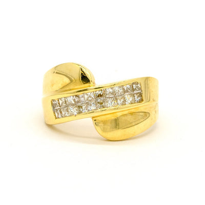 14KT Yellow Gold 0.75CTW Princess Cut Invisible Set Natural Diamond Band - Giorgio Conti Jewelers