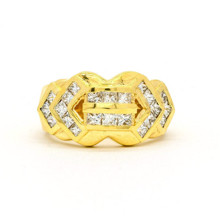14KT Yellow Gold 1.32CTW Princess Cut Channel Set Natural Diamond Band - Giorgio Conti Jewelers