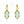 14kt Yellow Gold 13.63ctw Very Fine NATURAL Green Prasiolite Gemstone Diamond Dangle Drop Statement Earrings Bezel Set - Giorgio Conti Jewelers