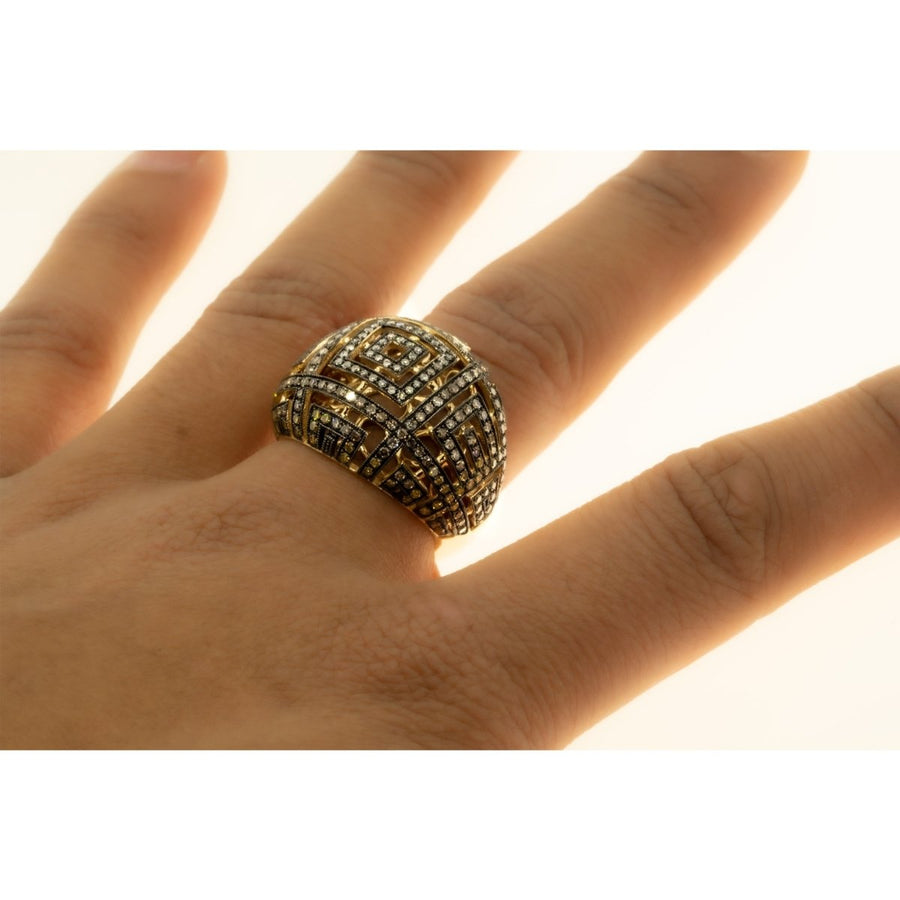 14KT Yellow Gold 1.41CTW MultiColor Diamond Cocktail Ring - Giorgio Conti Jewelers