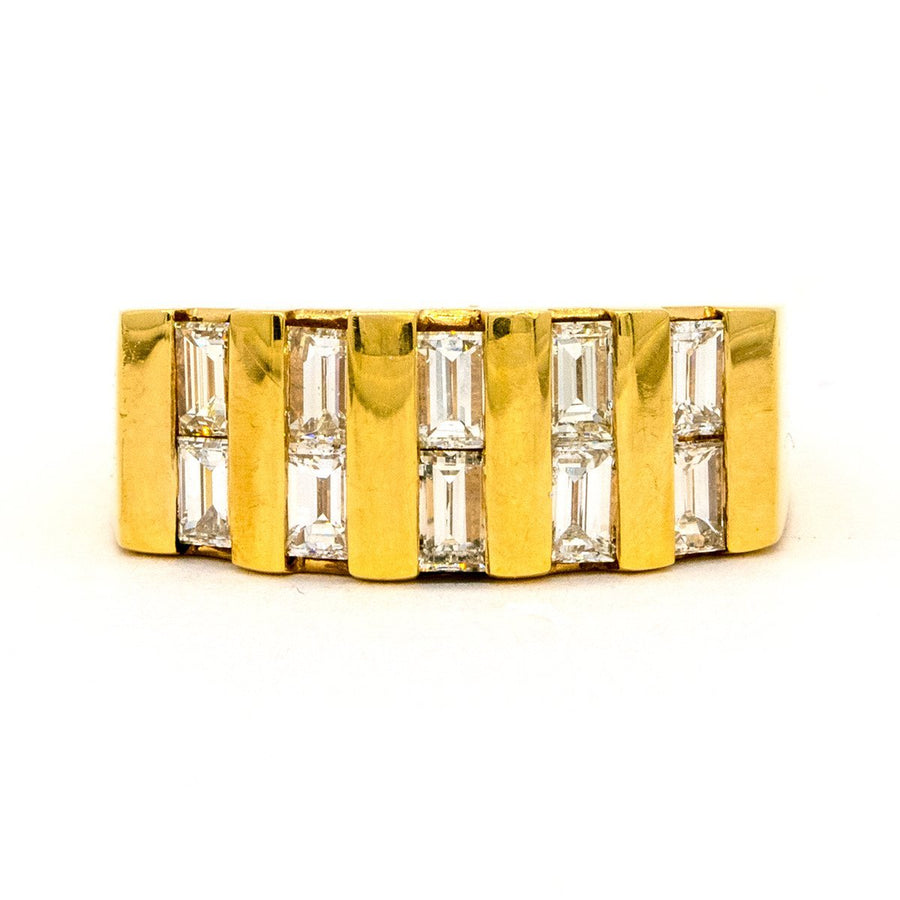 14KT Yellow Gold 1.55CTW Baguette Cut Channel Set Natural Diamond Mens Ring - Giorgio Conti Jewelers