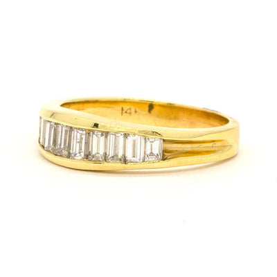 14KT Yellow Gold 1.59CTW Baguette Cut Channel Set Natural Diamond Cocktail Ring - Giorgio Conti Jewelers