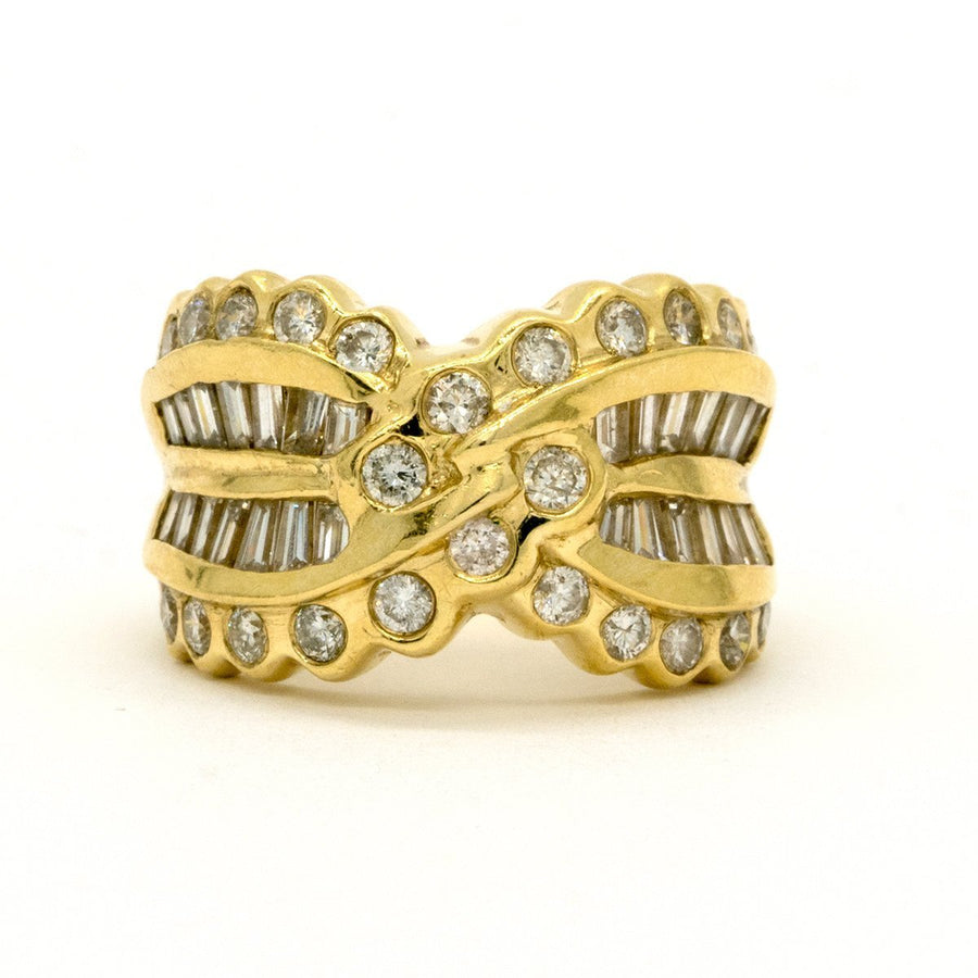 14KT Yellow Gold 2.00CTW Baguette and Round Brilliant Cut Natural Diamond Band - Giorgio Conti Jewelers