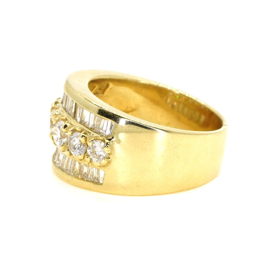 14KT Yellow Gold 2.50ctw Round and Baguette Diamond Band - Giorgio Conti Jewelers