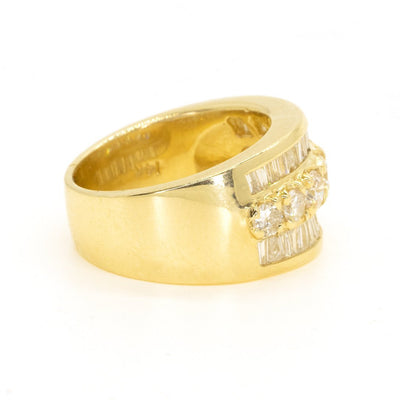 14KT Yellow Gold 2.50ctw Round and Baguette Diamond Band - Giorgio Conti Jewelers